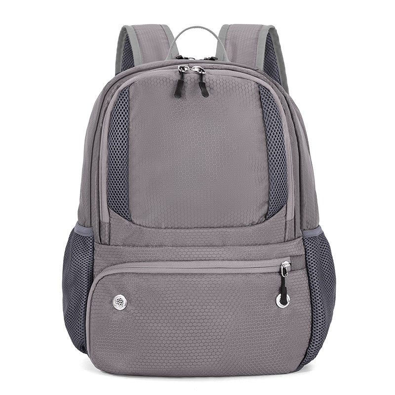 24L High-Capacity Grey Basketball Backpack with Shoe Compartment & Dedicated Ball Zone - Waterproof & Durable V888-ELOSUNG45672