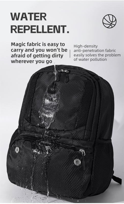 24L High-Capacity Grey Basketball Backpack with Shoe Compartment & Dedicated Ball Zone - Waterproof & Durable V888-ELOSUNG45672