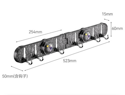 180 degrees Foldable Hidden Hook Rail with Reusable Suction Cup - Waterproof Water Ripple Rack for Bathroom & V888-ELOSUNG45698