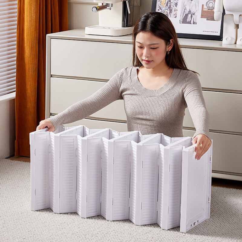 White 3-Layer Foldable Shoe Storage Tower with Transparent Display Panel & Back Ventilation - One-Pull V888-ELOSUNG45706