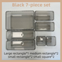 7PCS Black Transparent Stackable Organizer Set - 4-Size Versatile Desktop & Drawer Divider V888-ELOSUNG45736