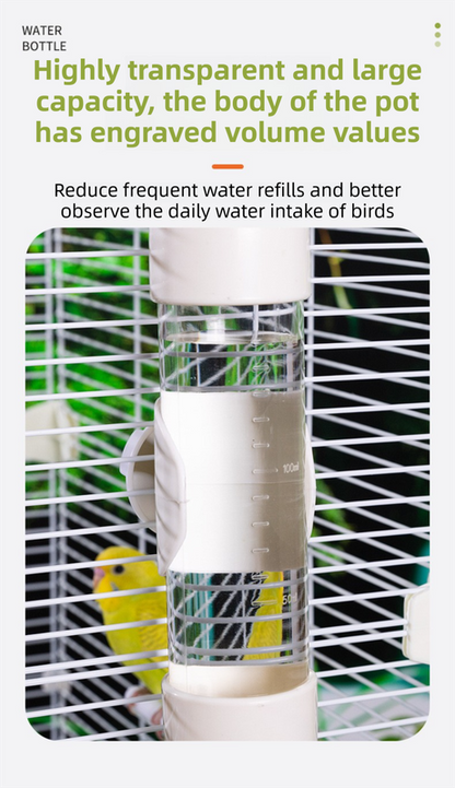 White Automatic Bird Water Dispenser with Extended Brass Needle Valve and Graduated Marking - 200ML V888-ELOSUNG45743
