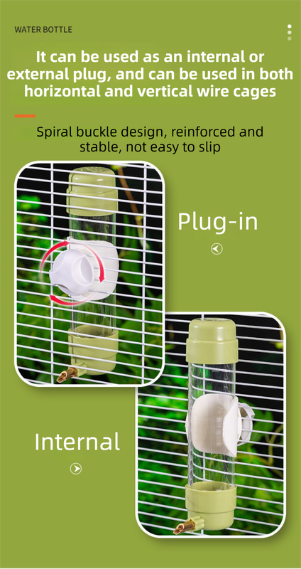 White Automatic Bird Water Dispenser with Extended Brass Needle Valve and Graduated Marking - 200ML V888-ELOSUNG45743