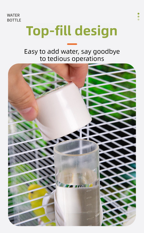 Green Automatic Bird Water Dispenser with Extended Brass Needle Valve and Graduated Marking - 200ML V888-ELOSUNG45746