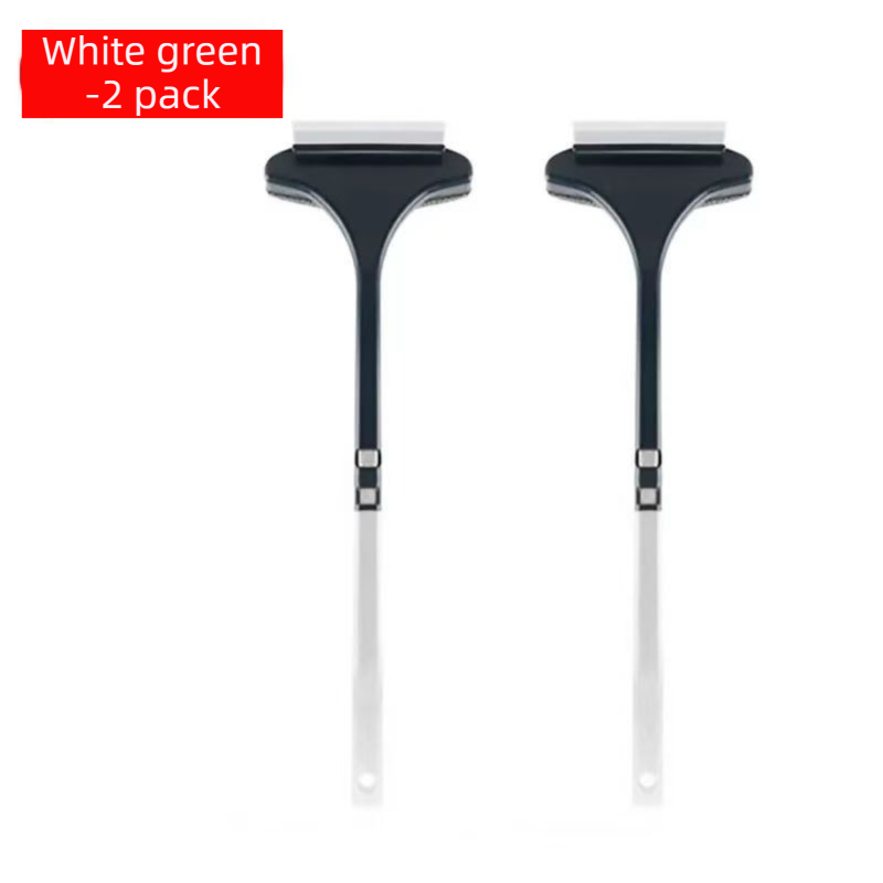 2-Pack 2-in-1 Professional Window Screen Brush & Glass Cleaner - Detachable Long-Handle Squeegee & Scrubber V888-ELOSUNG45747