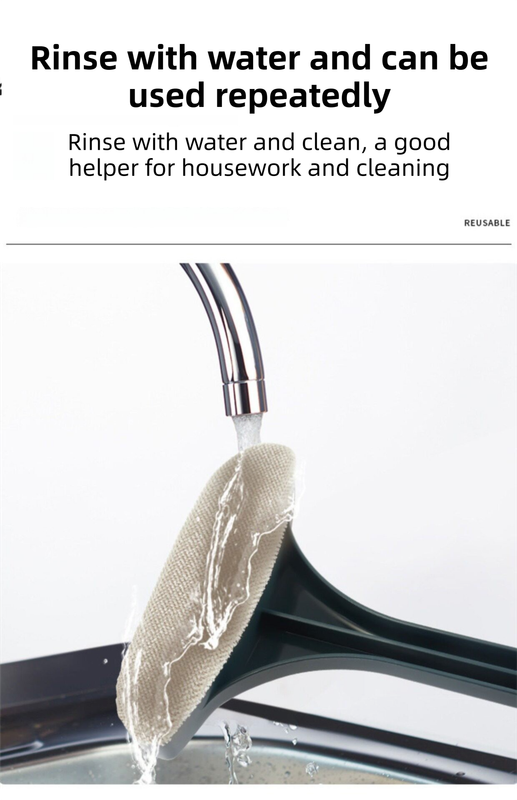 2-Pack 2-in-1 Professional Window Screen Brush & Glass Cleaner - Detachable Long-Handle Squeegee & Scrubber V888-ELOSUNG45748