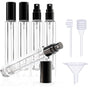 15-Piece/3-Set Black Premium Glass Travel Perfume Atomizer Set - 10ml Portable Refillable Sprayers with V888-ELOSUNG45755
