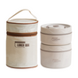 2-Pack Beige 304 Stainless Steel Microwave-Safe Lunch Box Set - Stackable Insulated Bento Containers for V888-ELOSUNG45759