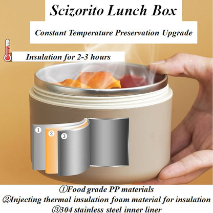 2-Pack Brown 304 Stainless Steel Microwave-Safe Lunch Box Set - Stackable Insulated Bento Containers for V888-ELOSUNG45760
