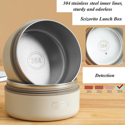 4-Pack Beige 304 Stainless Steel Microwave-Safe Lunch Box Set - Stackable Insulated Bento Containers for V888-ELOSUNG45765