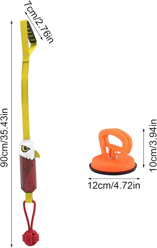 Eagle-shaped Tug-of-War Dog Toy with Suction Cup & Chew Rope Knot - Interactive Squeaky Molar Toy for Puppies V888-ELOSUNG45777