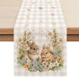 33 x 183 CM Festive Easter Linen Table Runner - Cartoon Bunny Table Runner & Stain-Resistant Primitive Home V888-ELOSUNG45786