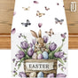 33 x 183 CM Festive Easter Linen Table Runner - Cartoon Bunny Table Runner & Stain-Resistant Primitive Home V888-ELOSUNG45788
