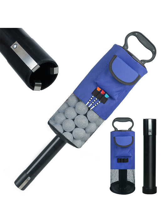 Black and Blue Lightweight Golf Retriever with Detachable No-Bend Shag Tube & Mesh Bag Holding Up to 70-Ball V888-ELOSUNG45792