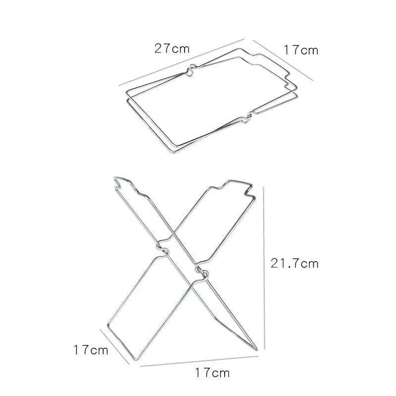 2-Pack Foldable Stainless Steel Trash Bag Holder (17 x 21 CM) - Multi-Functional Kitchen Countertop Organizer V888-ELOSUNG45793
