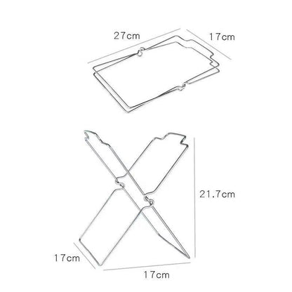2-Pack Foldable Stainless Steel Trash Bag Holder (17 x 21 CM) - Multi-Functional Kitchen Countertop Organizer V888-ELOSUNG45793
