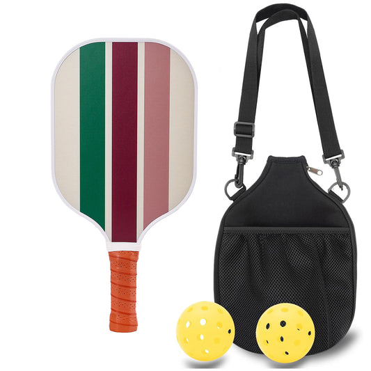 Colorful Stripes Professional Fiberglass Pickleball Paddle Set - Lightweight Sports Equipment with Carry Bag V888-ELOSUNG45797