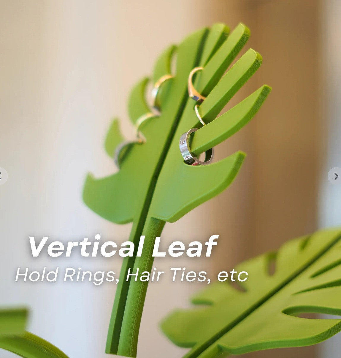 2 Set Mirror-Mount Half-Leaf Monstera Bathroom Organizer (Vase + 3 Leaves) - Decorative Home Vanity Set V888-ELOSUNG45799