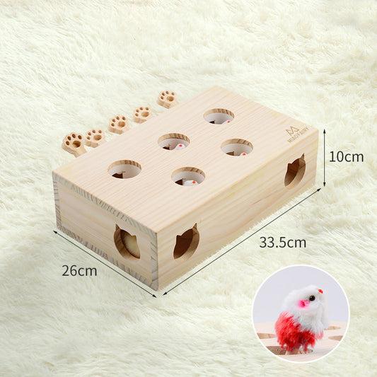 Whack-A-Mole Cat Toy (Plush Mole & 5 Hole) - Interactive Puzzle Box V888-ELOSUNG45813