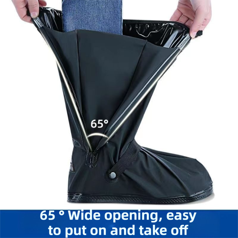 A Pair 40CM High-Tube Double-Layer Waterproof Rain Boot Covers - Durable Anti-Slip Reflective Motorcycle V888-ELOSUNG45835