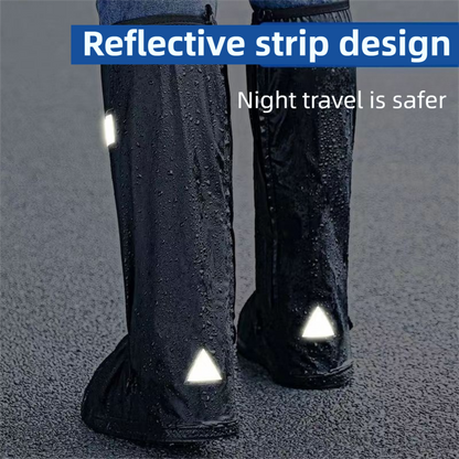 A Pair 40CM High-Tube Double-Layer Waterproof Rain Boot Covers - Durable Anti-Slip Reflective Motorcycle V888-ELOSUNG45835