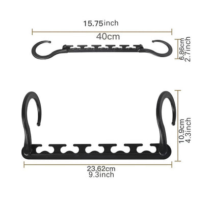 5-Tier Sliver Stainless Steel Pants Rack and 10-Pack Magic Cascading Hangers Set - Space-Saving Closet V888-ELOSUNG45839