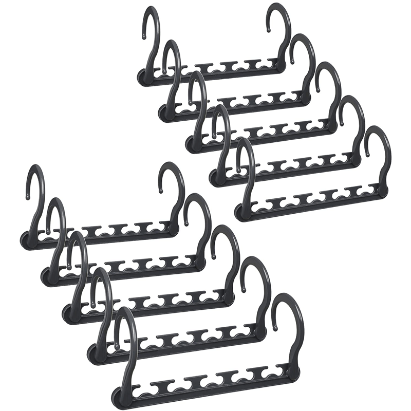 10-Pack 360 degrees Rotating Magic Cascading Hangers - Space-Saving 10-Port Folding Clothes Rack V888-ELOSUNG45843