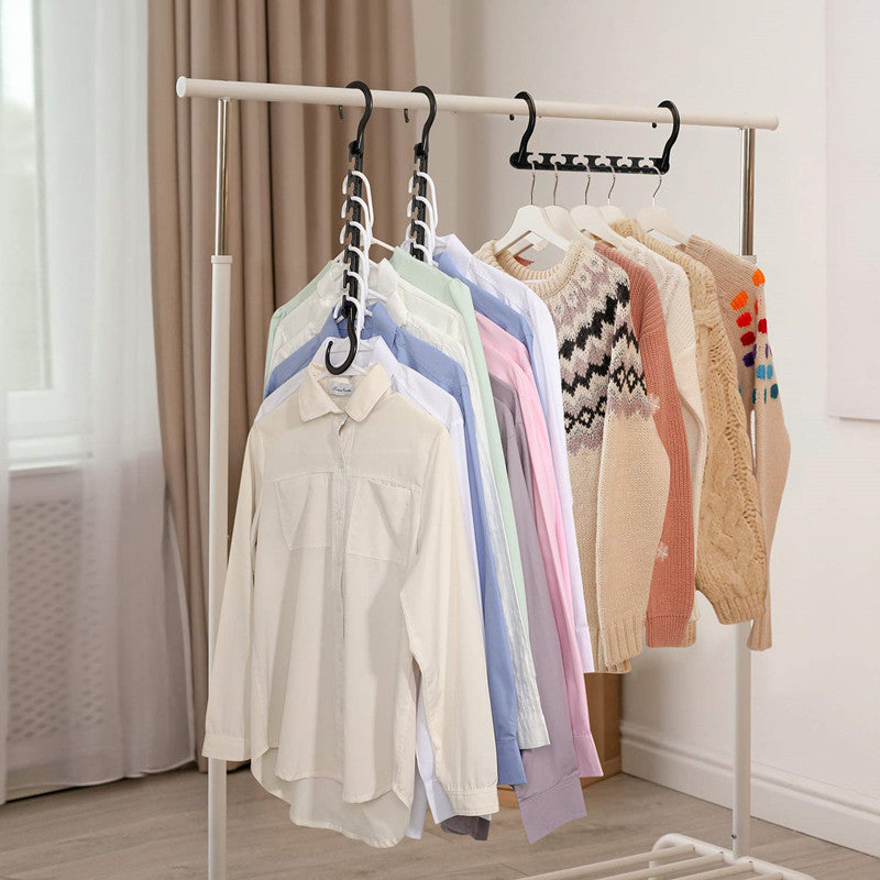 10-Pack 360 degrees Rotating Magic Cascading Hangers - Space-Saving 10-Port Folding Clothes Rack V888-ELOSUNG45843