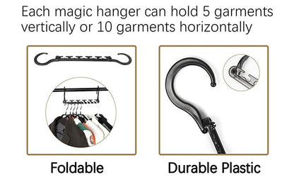 10-Pack 360 degrees Rotating Magic Cascading Hangers - Space-Saving 10-Port Folding Clothes Rack V888-ELOSUNG45843