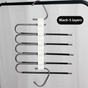 5-Layers Black Stainless Steel Pants Rack with Horizontal / Vertical Modes and Expandable Pull-Out Rods - V888-ELOSUNG45845