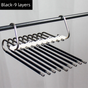 9-Layers Black Stainless Steel Pants Rack with Horizontal / Vertical Modes and Expandable Pull-Out Rods - V888-ELOSUNG45847