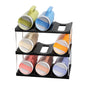 3-Tier Stackable Black Cup & Wine Organizer - Detachable Tumbler & Bottle Desktop Rack V888-ELOSUNG45852