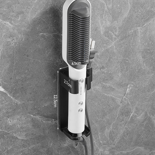 White Wall-Mounted Aluminum Curling Iron Holder with Tidy Cord - Heat-Resistant Hair Straightener Storage V888-ELOSUNG45861