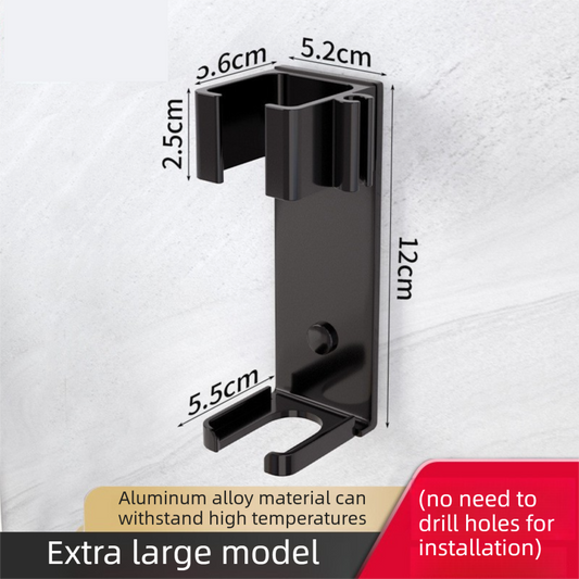 Large Black Wall-Mounted Aluminum Curling Iron Holder with Tidy Cord - Heat-Resistant Hair Straightener V888-ELOSUNG45862
