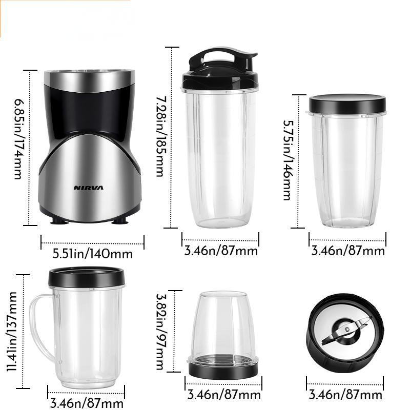 Professional Multifunctional Juicer with 4 Cups & 2 Blade Heads - 1.5L Large Capacity & 380W High Power V888-ELOSUNG45868