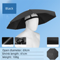 Black Foldable Sun & Rain Umbrella Hat (Diameter 69CM) - 99% UV Potective and Wind/Rainproof Fishing Umbrella V888-ELOSUNG45880