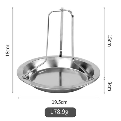 2-Pack Portable Vertical Chicken Roaster with Oil-Filtering Pan - 430 Stainless Steel Detachable Beer Can V888-ELOSUNG45902
