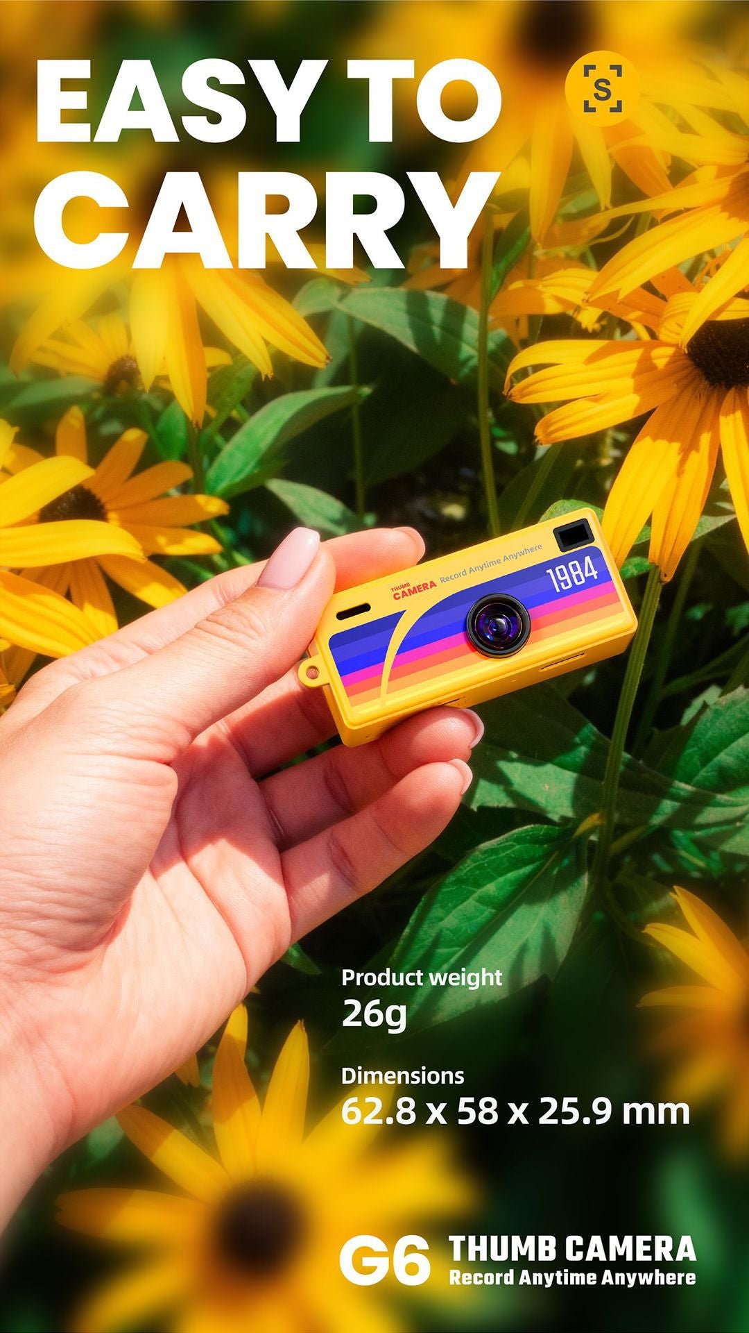 G6 Red Ultra-Mini Thumb Camera with 32GB Card, Card Reader & Adapter - HD Instant Pocket-Sized Action Cam for V888-ELOSUNG45916