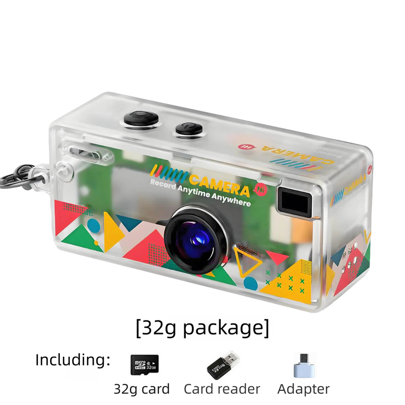 G6 Transparent Ultra-Mini Thumb Camera with 32GB Card, Card Reader & Adapter - HD Instant Pocket-Sized Action V888-ELOSUNG45921