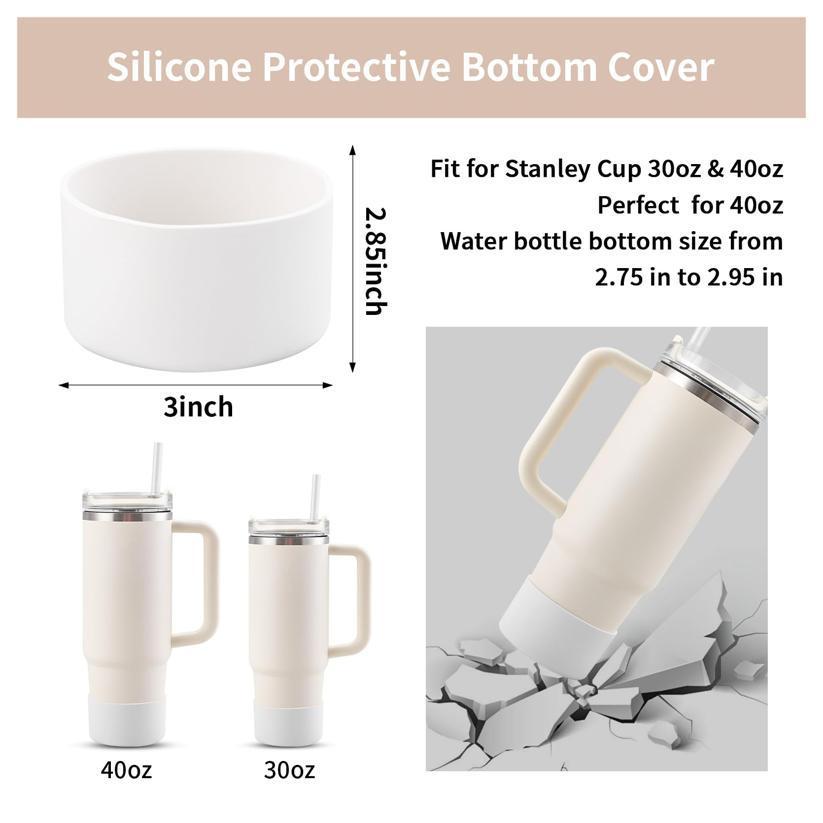 10-Piece White Accessory Bundle for Stanley Quencher 30/40oz - Includs Premium Silicone Straw Covers, V888-ELOSUNG45922