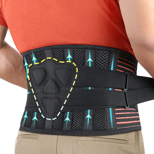 XL Size Black Double-Compression Sports Waist Trimmer with 4 Steel Plates and 2 Spring Stays for Strength V888-ELOSUNG45938