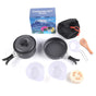 8-Piece Black Lightweight Outdoor Camping Cookware Set - 1/2 Person Portable High-Efficiency Thermal Cooking V888-ELOSUNG45940