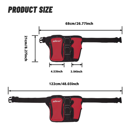Blue Professional Park Golf Waist Bag - Multi-Functional Accessory Organizer for Dual Ball Storage & Water V888-ELOSUNG45943