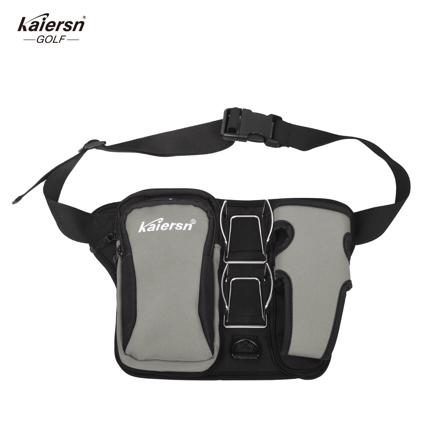 Grey Professional Park Golf Waist Bag - Multi-Functional Accessory Organizer for Dual Ball Storage & Water V888-ELOSUNG45944