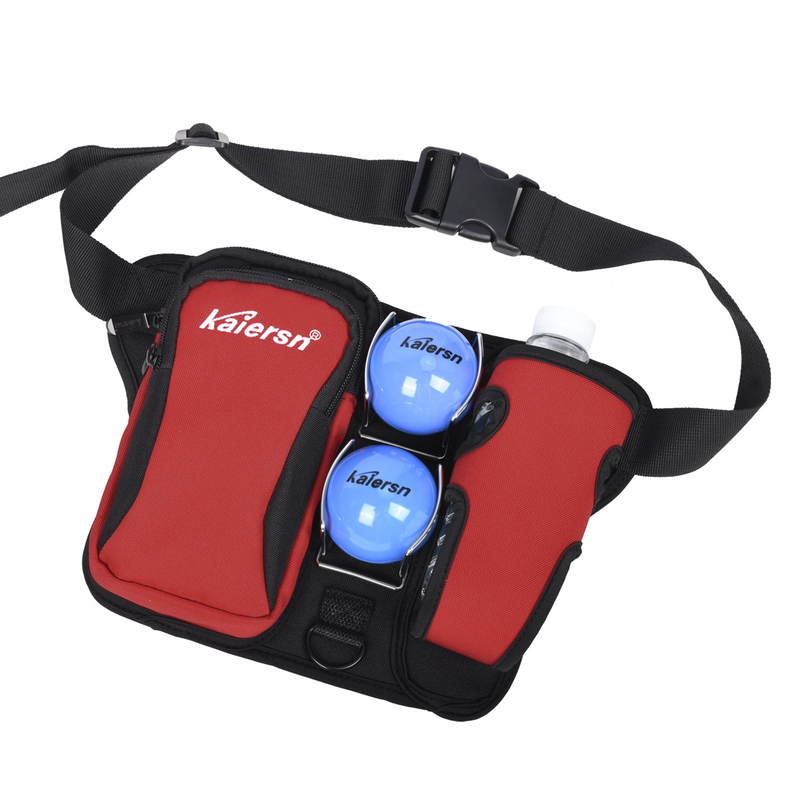 Red Professional Park Golf Waist Bag - Multi-Functional Accessory Organizer for Dual Ball Storage & Water V888-ELOSUNG45945