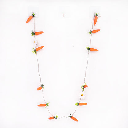 2-Pack 125CM Easter Carrot Hemp Rope Hanging Bunting - Festive Rabbit & Garden Themed Party Decoration V888-ELOSUNG45947