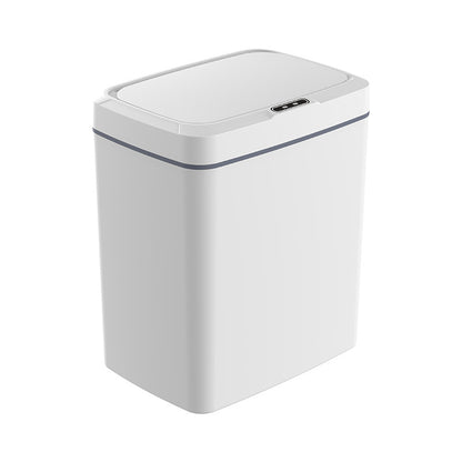 White Intelligent Dual-Sensor Trash Can (Hand-Wave & Knee-Bend) - Slim-Fit Touchless Rechargeable Bin for V888-ELOSUNG45952