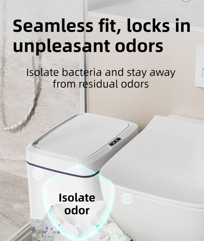 White Intelligent Dual-Sensor Trash Can (Hand-Wave & Knee-Bend) - Slim-Fit Touchless Rechargeable Bin for V888-ELOSUNG45952