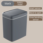 Black Intelligent Dual-Sensor Trash Can (Hand-Wave & Knee-Bend) - Slim-Fit Touchless Battery-Powered Bin for V888-ELOSUNG45953