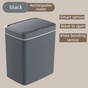 Black Intelligent Dual-Sensor Trash Can (Hand-Wave & Knee-Bend) - Slim-Fit Touchless Rechargeable Bin for V888-ELOSUNG45954